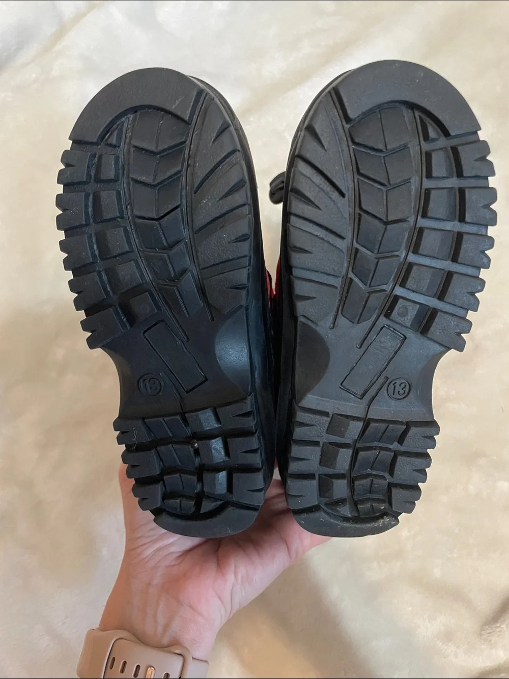 Kids Waterproof Winter Boots - Red & Black